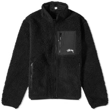 Load image into Gallery viewer, Stüssy Sherpa Reversible Fleece Jacket Black