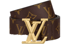 Afbeelding in Gallery-weergave laden, Louis Vuitton Brown/Gold Louis Vuitton Belt LV