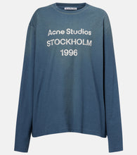 Afbeelding in Gallery-weergave laden, Acne Studios Logo distressed cotton-blend jersey T-shirt