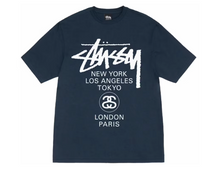 Afbeelding in Gallery-weergave laden, Stussy World Tour T-shirt Navy