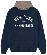 Afbeelding in Gallery-weergave laden, Fear of God Essentials Yankees Sport Hoodie 'Midnight Navy/Homstead Heather'