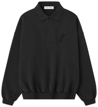 Afbeelding in Gallery-weergave laden, Fear of God Essentials Embroidered Classic Polo Sweatshirt 'Vintage Black'