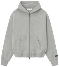 Load image into Gallery viewer, Fear of God Essentials Classic Fleece Zip-Up Hoodie 'Concrete Heather'
