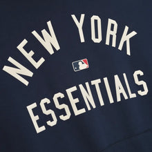 Load image into Gallery viewer, Fear of God Essentials Yankees Sport Hoodie 'Midnight Navy/Homstead Heather'
