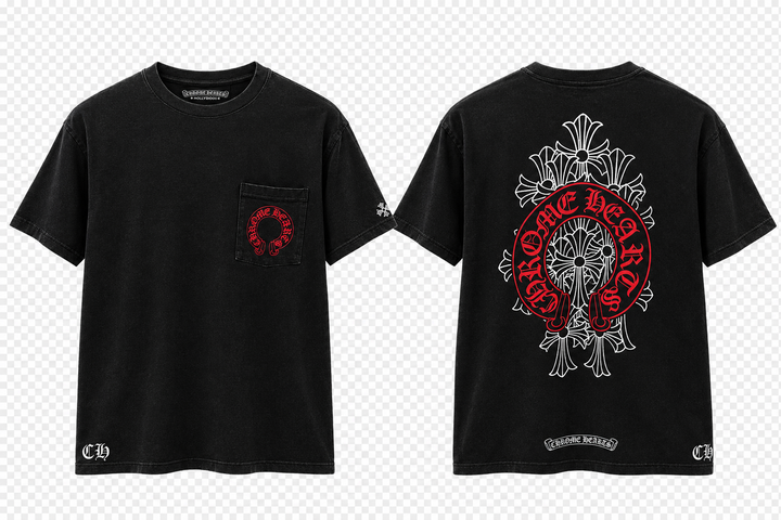 Chrome Hearts Red Logo Tee Black