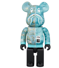 Afbeelding in Gallery-weergave laden, Bearbrick BAPE(R) x Van Gogh Museum Almond Blossom SHARK 100% &amp; 400% Set
