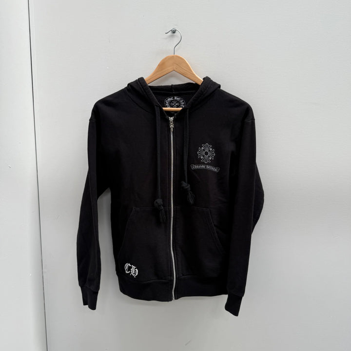 Chrome Hearts Silver Cross Logo Dagger Zip Up Hoodie Vintage