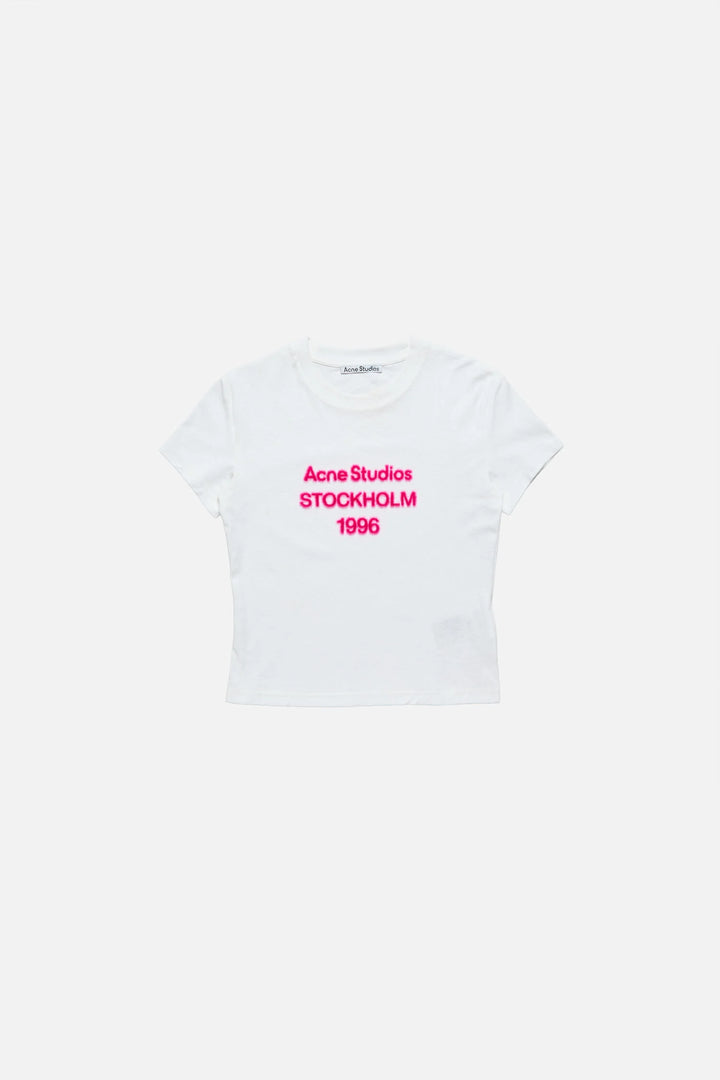 Acne Studios 1996 logo t-shirt Off-White Pink (Thight Fit)