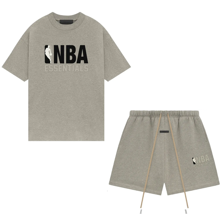Fear of God Essentials x NBA Warm Heather' Full Set (Short & Tee)