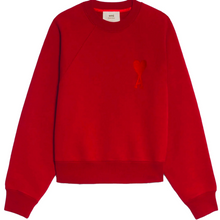 Load image into Gallery viewer, Ami Paris Ami De Coeur Tonal Boxy Fit Crewneck Red
