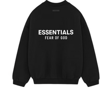 Load image into Gallery viewer, Fear of God Essentials Fleece Crewneck (FW24) Black
