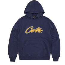 Afbeelding in Gallery-weergave laden, Corteiz Satin Applique Allstarz Hoodie Navy
