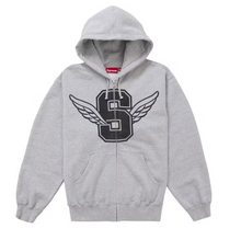 Afbeelding in Gallery-weergave laden, Supreme Wings Zip Up Hooded Sweatshirt Heather Grey
