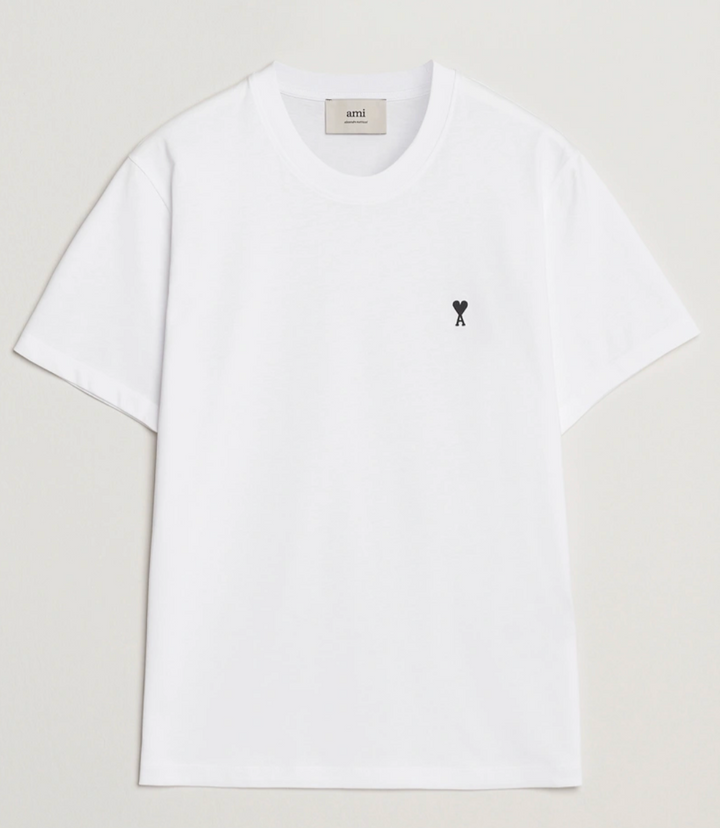 Ami Paris Contrast Heart Logo T-Shirt White