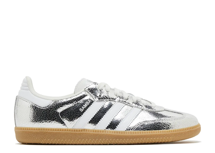 adidas Samba OG Silver Metallic Cracked Leather