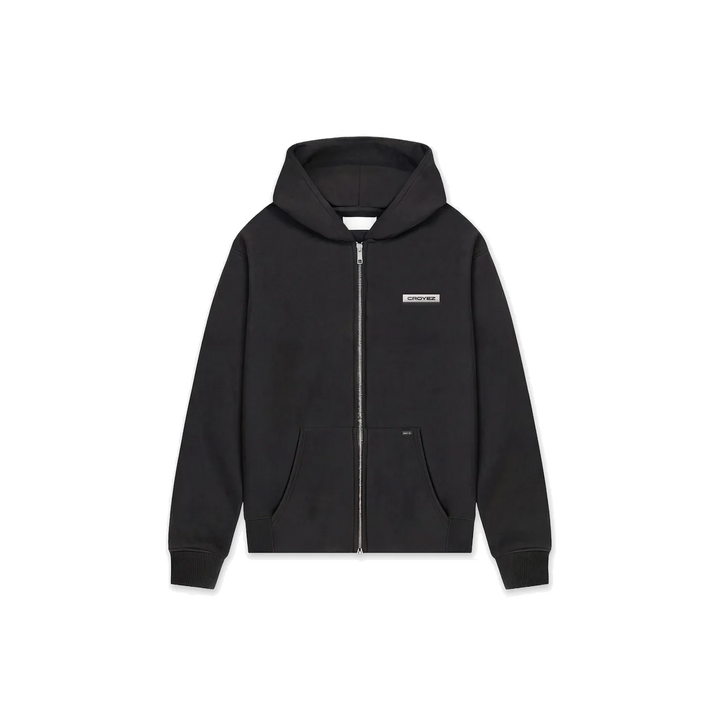 Croyez Etiquette Zip Hoodie | Vintage Black