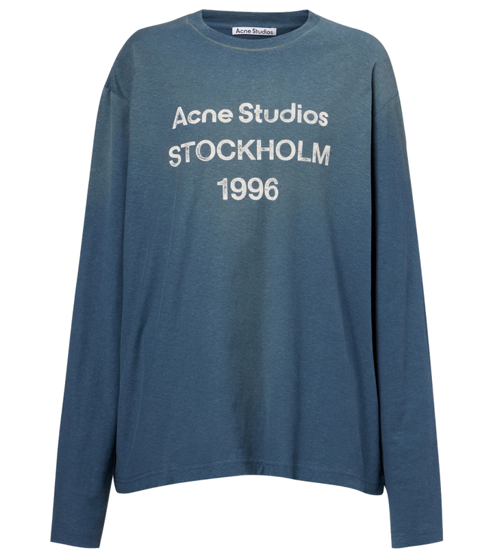 Acne Studios Logo distressed cotton-blend jersey T-shirt