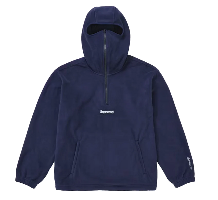 Supreme Polartec Face Mask Half Zip Hooded Sweatshirt Navy