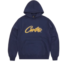 Afbeelding in Gallery-weergave laden, Corteiz Satin Applique Allstarz Hoodie Navy
