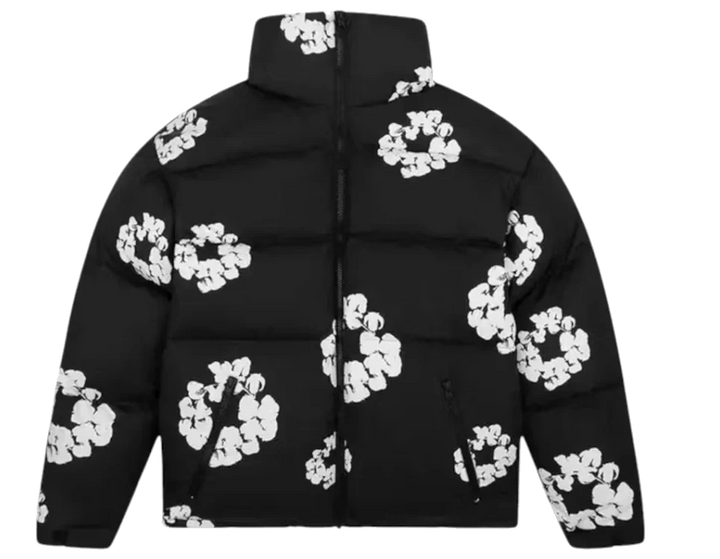 Denim Tears Cotton Wreath Puffer Jacket Black