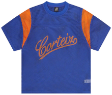 Afbeelding in Gallery-weergave laden, Corteiz Open Mesh Panel Jersey 'Blue/Orange'
