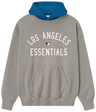 Afbeelding in Gallery-weergave laden, Fear of God Essentials Dodgers Sport Hoodie 'Concrete Heather/Blue Sapphire'
