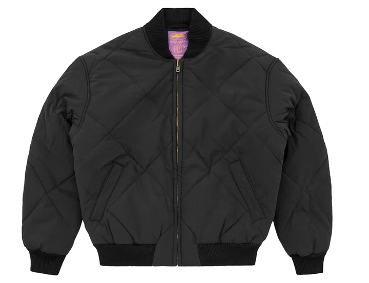 Corteiz Olde English Quilted Bomber Jacket Black