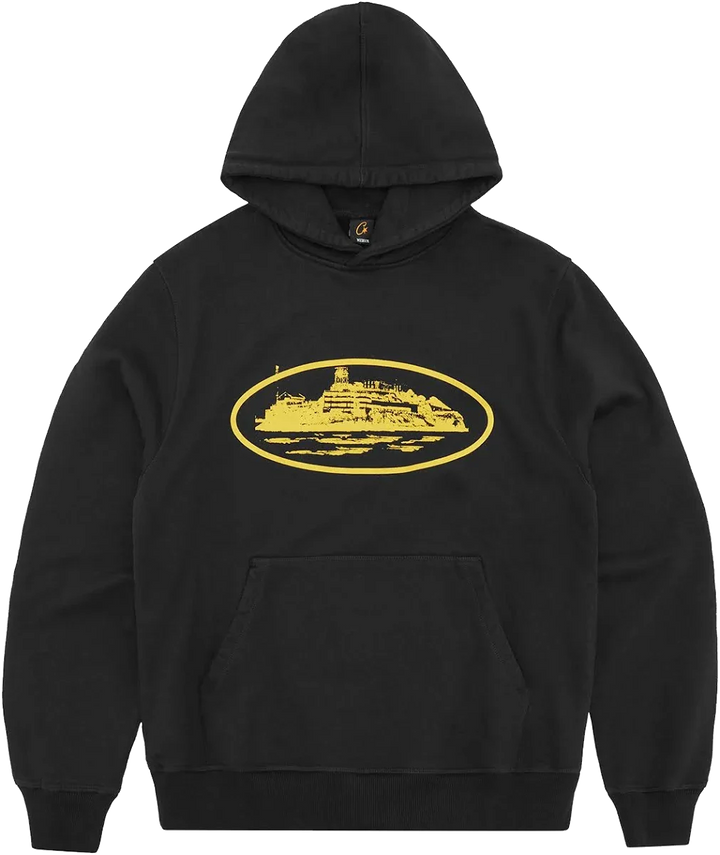 Corteiz Alcatraz Hoodie V2 Black & Yellow