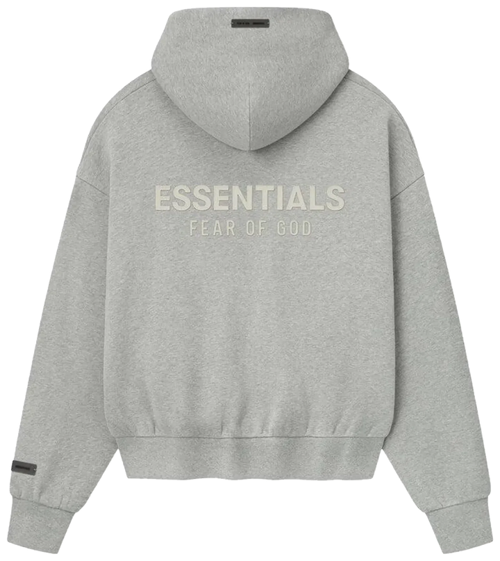 Fear of God Essentials Classic Fleece Zip-Up Hoodie 'Concrete Heather'