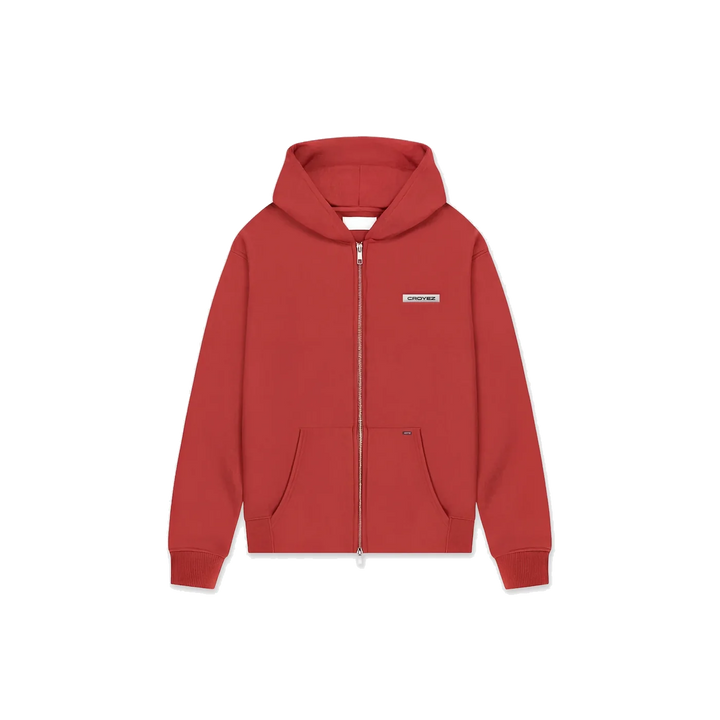 Croyez Etiquette Zip Hoodie | Red