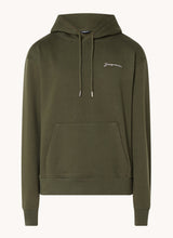 Load image into Gallery viewer, Jacquemus Script Logo Hoodie Olive Green
