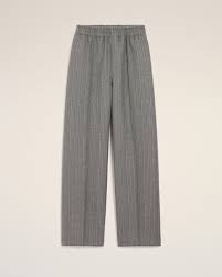Ami Paris Grey Wool Herringebone Elasticed Trousers